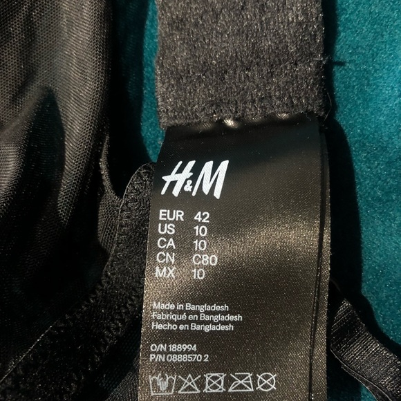 Black lace lingerie bodysuit from H&M. Size 10. Stretchy durable material. - Picture 2 of 3